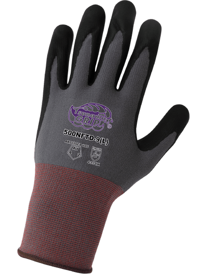 Tsunami Grip® Lightweight Dotted New Foam Technology Coated Nylon/Spandex Gloves with Cut, Abrasion, and Puncture Resistance - 500NFTD