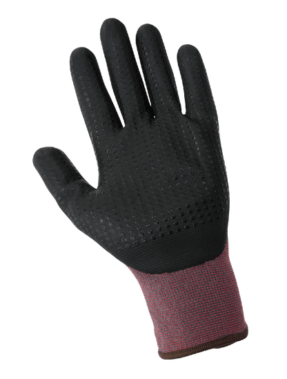 Tsunami Grip® Lightweight Dotted New Foam Technology Coated Nylon/Spandex Gloves with Cut, Abrasion, and Puncture Resistance - 500NFTD