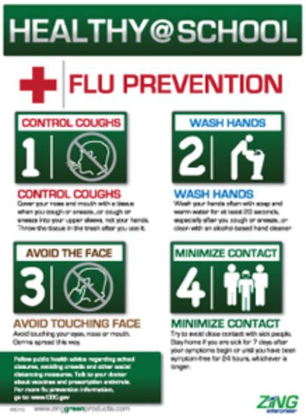 ZING Healthy@School Flu Prevention Poster 22'X16' - official Zing product image 1