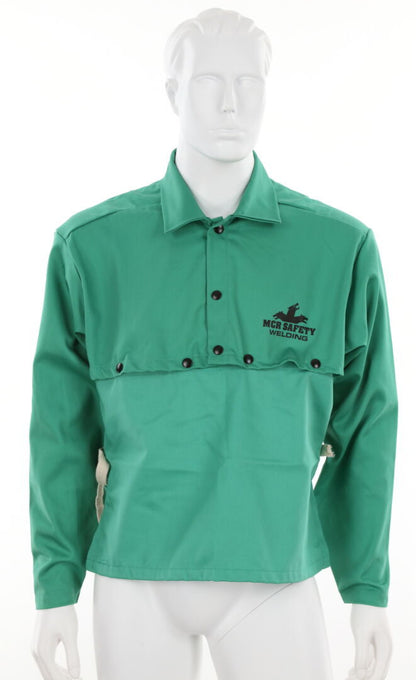 MCR Safety 39114 - F/R Green Cotton Welding Bib 14" Long - manufacturer product image 2