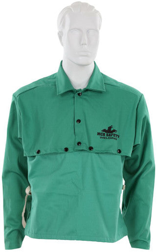 MCR Safety 39114 - F/R Green Cotton Welding Bib 14" Long product image