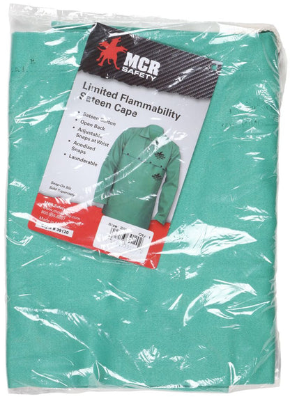 MCR Safety 39120 - F/R Green Cotton Welding Bib 20" LONG - manufacturer product image 4