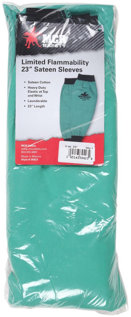 MCR Safety 39423 - F/R Green Cotton 23" Sleeve Elastic Wrst - manufacturer product image 4