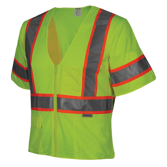PIP Reflective Apparel 504ST ANSI Type R Class 3 Seven Pocket Mesh Breakaway Vest