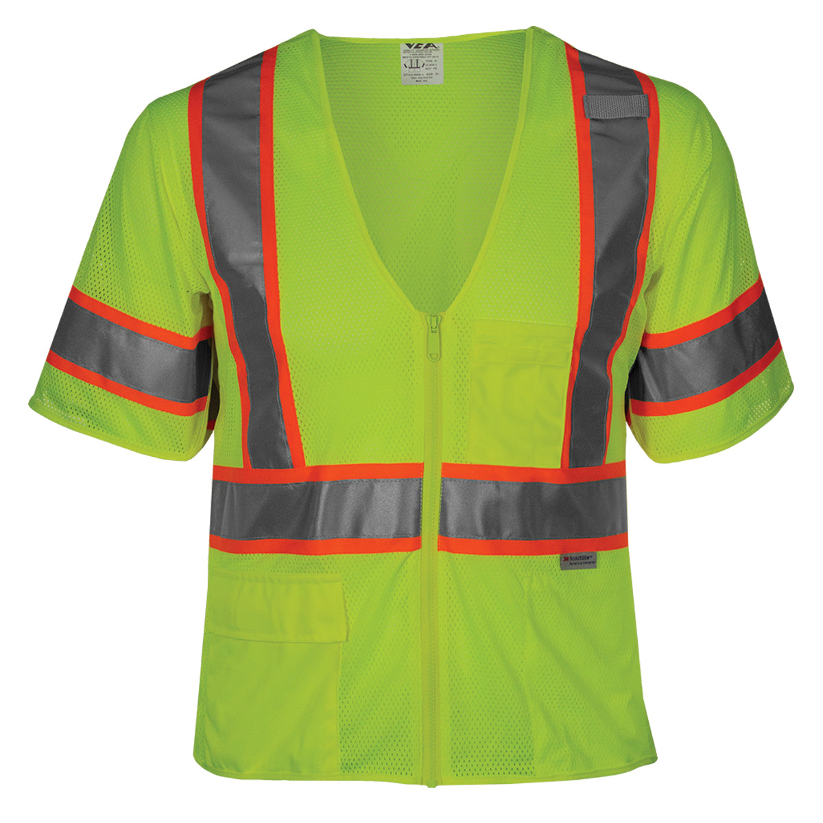 PIP Reflective Apparel 504ST ANSI Type R Class 3 Seven Pocket Mesh Breakaway Vest