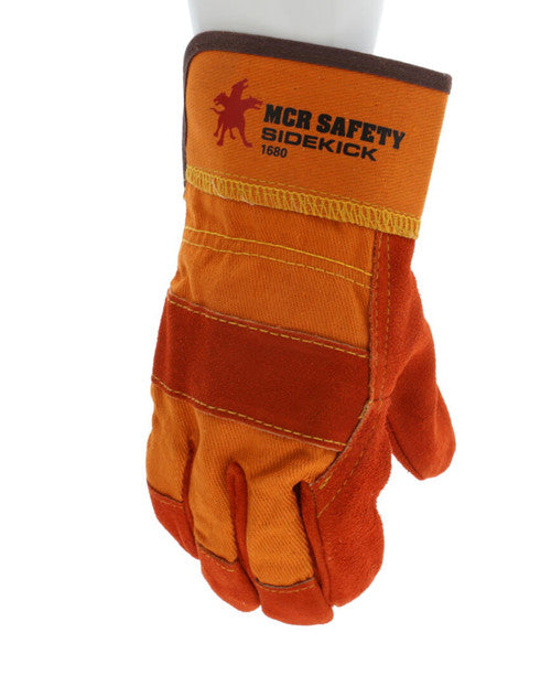 1680_ - 1680 - 50404 - 360 - Leather palm work gloves – MCR Safety Group 1680 Sidekick® Series – premium split side leather w