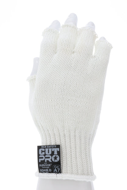 9349D - MCR Safety Survivor™ - 7 Gauge Cut Resistant Work Gloves - Light Weight, Cool and Ambidextrous - Fingerless Gloves - FDA Accepted Materials Can be used as Kitchen Cut Resistant Gloves