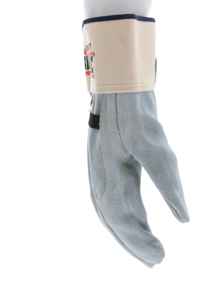 1745 - Big Jake® Series - Leather Palm Work Gloves - Inner Double Palm - Premium A+ Split Side Leather - Full Leather Back - 2.5-Inch Rubberized Safety Cuff - Elastic Strap Back - Constructed with Premium Components