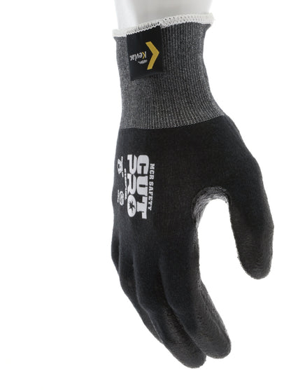 9188PUB - MCR Safety CutPro® - 18 Gauge Black Kevlar® Comfort Aramid Shell - Cut Resistant Work Gloves - Polyurethane (PU)Coated Palm and Fingertips - Reinforced Thumb Crotch