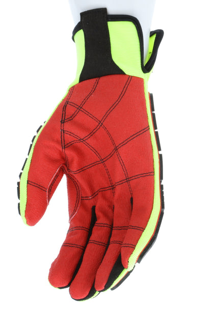 PD2906 - Predator® Mechanics Work Gloves - Textured PVC Coated Palm - Tire Tread Pattern TPR Back-of-Hand Protection - Slip-On Wrist with ID Pad - TPR Back of Provides Impact Protection