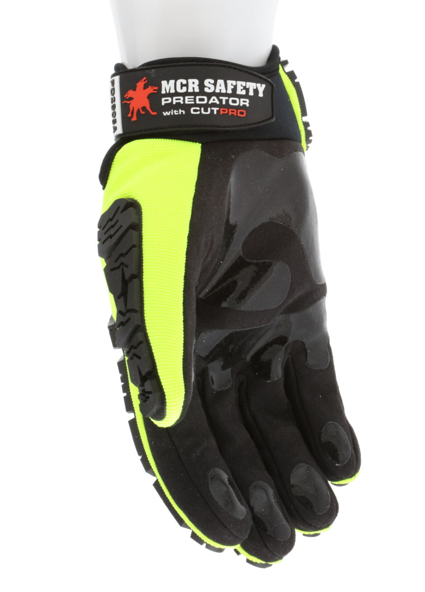 PD2905A - Predator® Mechanics Gloves - Cut Resistant Work Gloves - Made with Alycore™ - Cut and Puncture Protection - Tire Tread Pattern TPR Protects the Back of Hand - Adjustable Wrist Closure with ID Pad