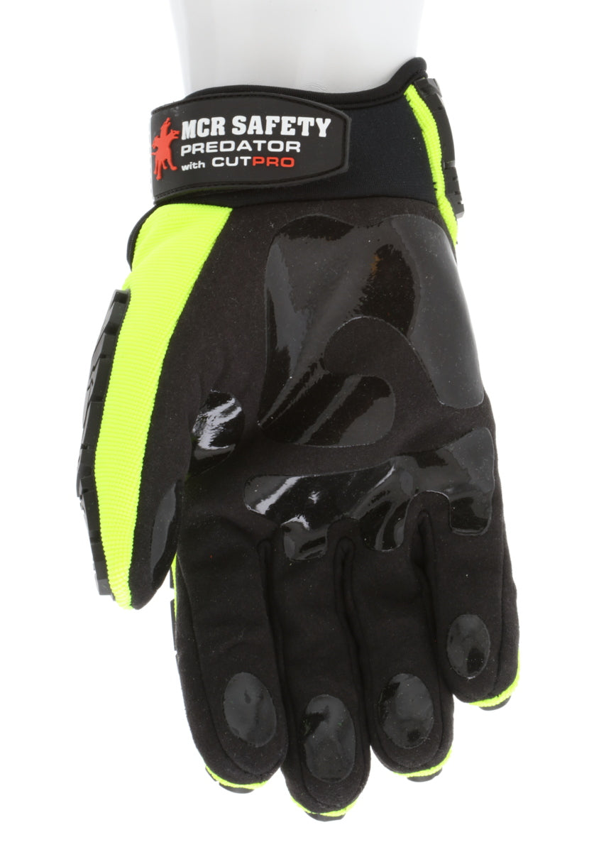 PD2905A - Predator® Mechanics Gloves - Cut Resistant Work Gloves - Made with Alycore™ - Cut and Puncture Protection - Tire Tread Pattern TPR Protects the Back of Hand - Adjustable Wrist Closure with ID Pad
