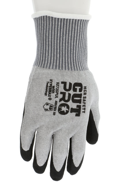 9273SPU - MCR Safety CutPro® - 13 Gauge HyperMax® HPPE Shell - Cut Resistant Work Gloves - Polyurethane (PU) Coated Palm and Fingers - Water Based PU