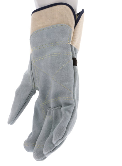 1745 - Big Jake® Series - Leather Palm Work Gloves - Inner Double Palm - Premium A+ Split Side Leather - Full Leather Back - 2.5-Inch Rubberized Safety Cuff - Elastic Strap Back - Constructed with Premium Components