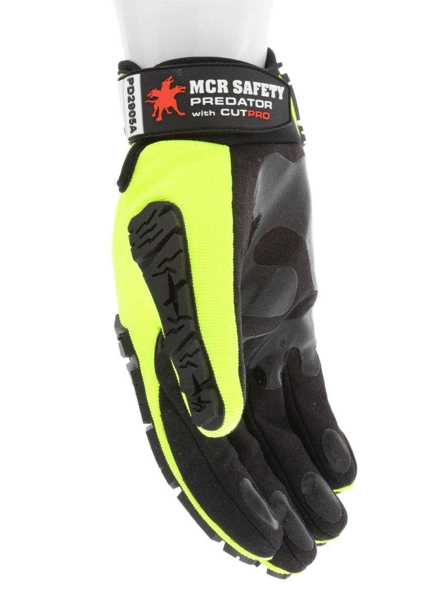 PD2905A - Predator® Mechanics Gloves - Cut Resistant Work Gloves - Made with Alycore™ - Cut and Puncture Protection - Tire Tread Pattern TPR Protects the Back of Hand - Adjustable Wrist Closure with ID Pad