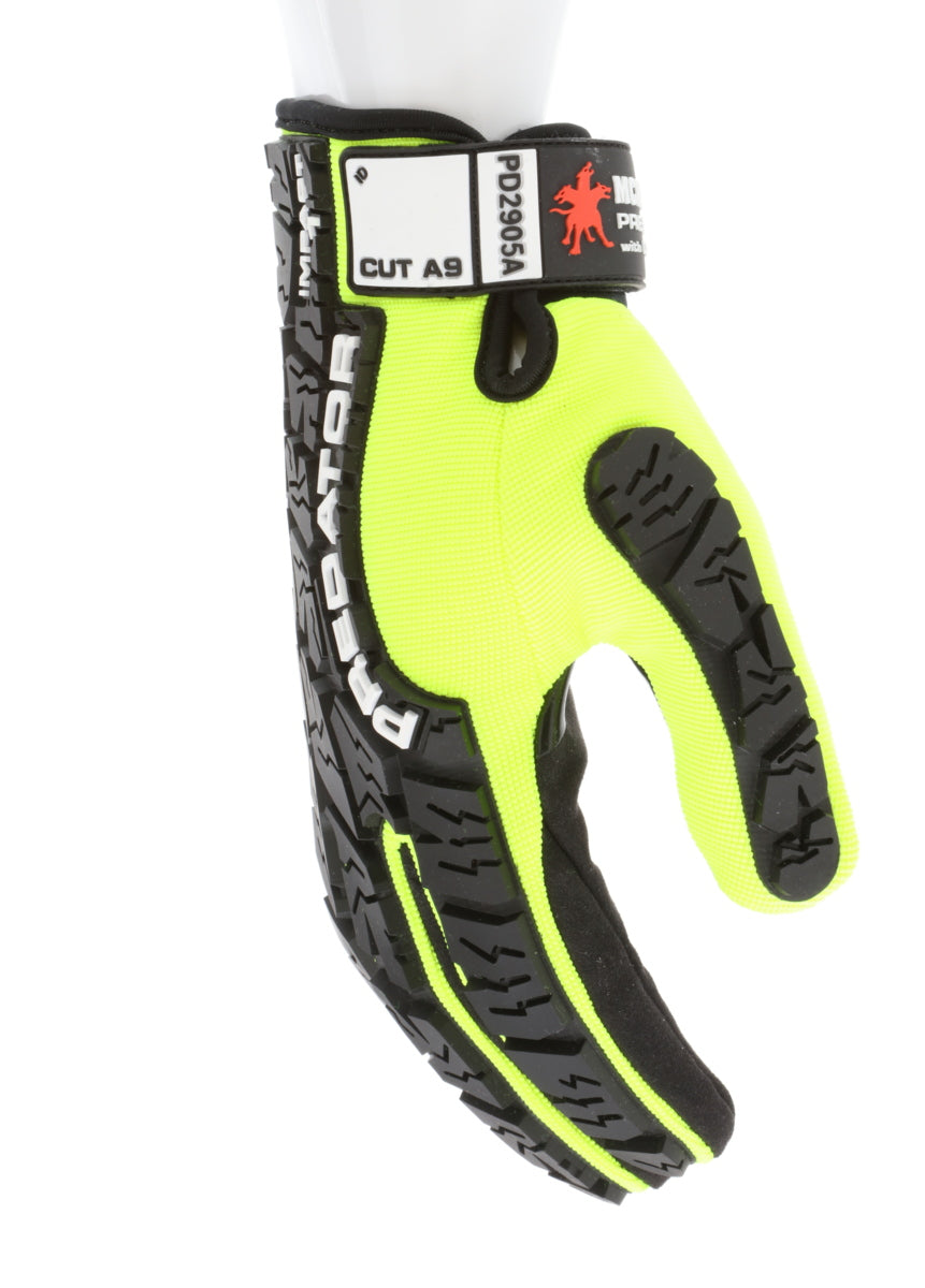 PD2905A - Predator® Mechanics Gloves - Cut Resistant Work Gloves - Made with Alycore™ - Cut and Puncture Protection - Tire Tread Pattern TPR Protects the Back of Hand - Adjustable Wrist Closure with ID Pad