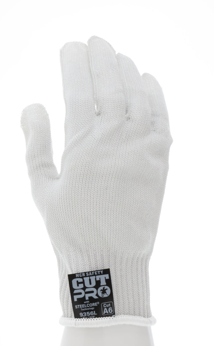 9356 - MCR Safety Steelcore® ll - 10 Gauge Medium Weight Cut Resistant Work Gloves - Polyester Wrapped Stainless Steel - Ambidextrous Gloves - FDA Accepted Materials Allow These Gloves to be used as Kitchen Gloves