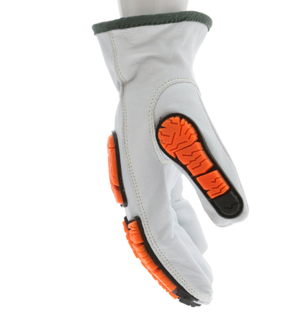 PD4971 - Predator® Mechanics Gloves - Goatskin Leather Drivers Work Gloves - Tire Tread TPR Back, Fingers, and Thumb - 360° Cut Resistant Liner - TPR Back Provides Level 2 Impact Protection