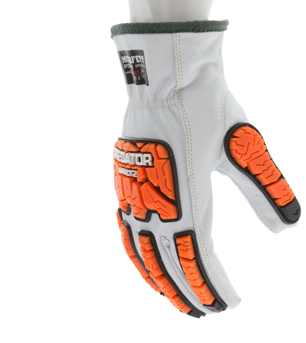 PD4971 - Predator® Mechanics Gloves - Goatskin Leather Drivers Work Gloves - Tire Tread TPR Back, Fingers, and Thumb - 360° Cut Resistant Liner - TPR Back Provides Level 2 Impact Protection