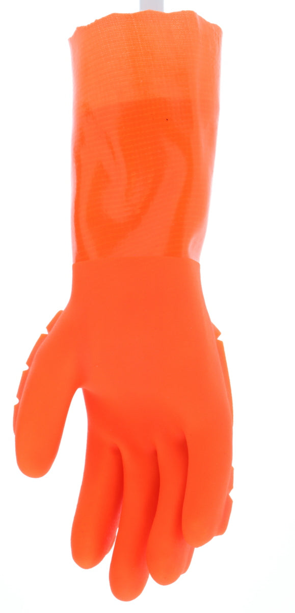N2658HVO - Ninja® Alchemy Work Gloves - 15-Gauge Nylon Shell - Fully Double Coated with PVC - TPR Back-of-Hand Impact Protection - 14-Inch Gauntlet Cuff - Hi-Visibility Waterproof Glove with Level 2 Impact Protection