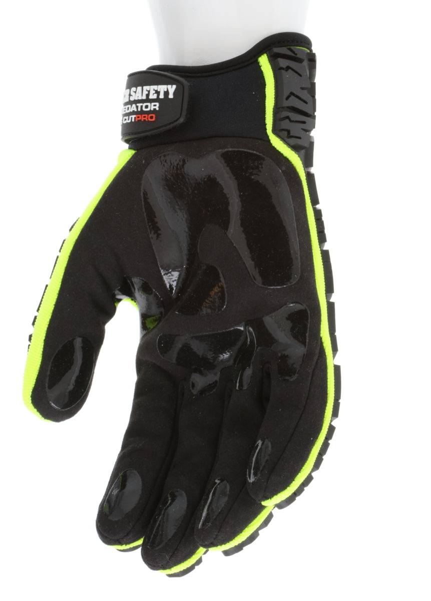 PD2905A - Predator® Mechanics Gloves - Cut Resistant Work Gloves - Made with Alycore™ - Cut and Puncture Protection - Tire Tread Pattern TPR Protects the Back of Hand - Adjustable Wrist Closure with ID Pad
