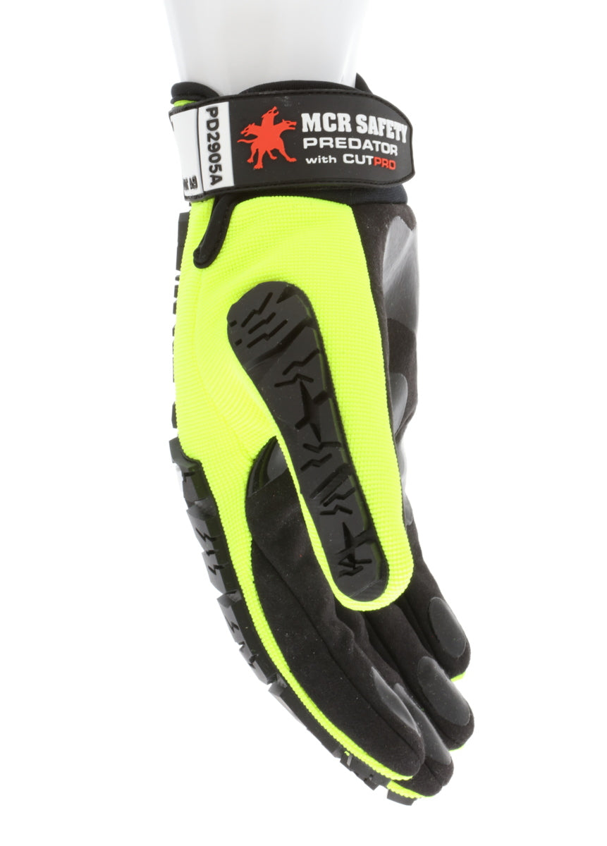 PD2905A - Predator® Mechanics Gloves - Cut Resistant Work Gloves - Made with Alycore™ - Cut and Puncture Protection - Tire Tread Pattern TPR Protects the Back of Hand - Adjustable Wrist Closure with ID Pad