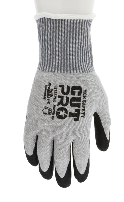 9273SPU - MCR Safety CutPro® - 13 Gauge HyperMax® HPPE Shell - Cut Resistant Work Gloves - Polyurethane (PU) Coated Palm and Fingers - Water Based PU