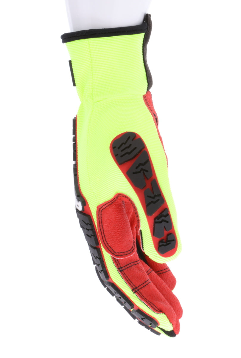 PD2906 - Predator® Mechanics Work Gloves - Textured PVC Coated Palm - Tire Tread Pattern TPR Back-of-Hand Protection - Slip-On Wrist with ID Pad - TPR Back of Provides Impact Protection