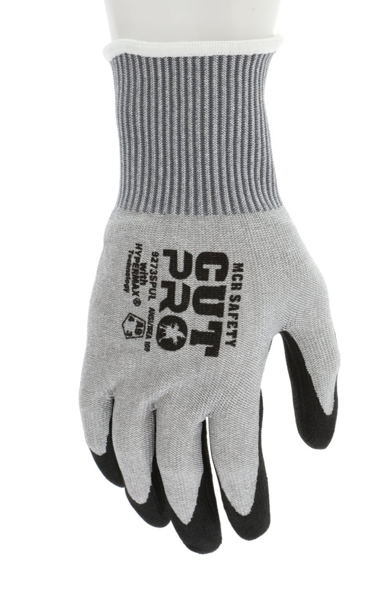 9273SPU - MCR Safety CutPro® - 13 Gauge HyperMax® HPPE Shell - Cut Resistant Work Gloves - Polyurethane (PU) Coated Palm and Fingers - Water Based PU