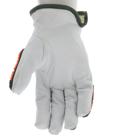 PD4971 - Predator® Mechanics Gloves - Goatskin Leather Drivers Work Gloves - Tire Tread TPR Back, Fingers, and Thumb - 360° Cut Resistant Liner - TPR Back Provides Level 2 Impact Protection