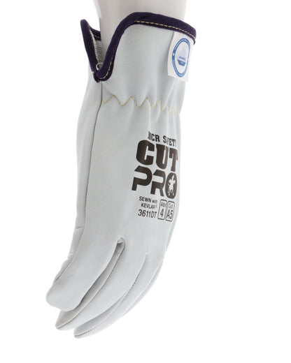 3611DT - Leather Drivers Work Gloves - Premium A Grade Grain Goatskin - Dyneema® Diamond Technology Lining - Cut Resistant Gloves - Keystone Thumb - Natural Lanolin Content Keeps Gloves and Hands Soft