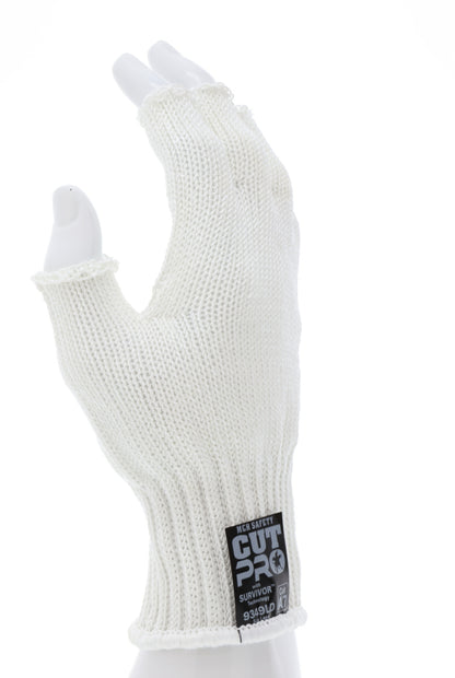 9349D - MCR Safety Survivor™ - 7 Gauge Cut Resistant Work Gloves - Light Weight, Cool and Ambidextrous - Fingerless Gloves - FDA Accepted Materials Can be used as Kitchen Cut Resistant Gloves