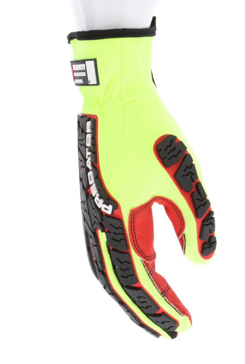 PD2906 - Predator® Mechanics Work Gloves - Textured PVC Coated Palm - Tire Tread Pattern TPR Back-of-Hand Protection - Slip-On Wrist with ID Pad - TPR Back of Provides Impact Protection