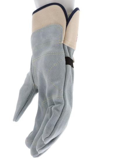 1745 - Big Jake® Series - Leather Palm Work Gloves - Inner Double Palm - Premium A+ Split Side Leather - Full Leather Back - 2.5-Inch Rubberized Safety Cuff - Elastic Strap Back - Constructed with Premium Components