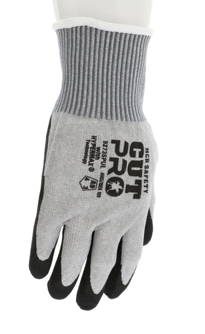 9273SPU - MCR Safety CutPro® - 13 Gauge HyperMax® HPPE Shell - Cut Resistant Work Gloves - Polyurethane (PU) Coated Palm and Fingers - Water Based PU
