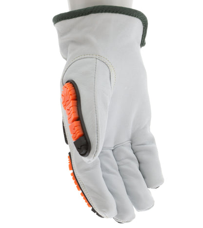 PD4971 - Predator® Mechanics Gloves - Goatskin Leather Drivers Work Gloves - Tire Tread TPR Back, Fingers, and Thumb - 360° Cut Resistant Liner - TPR Back Provides Level 2 Impact Protection