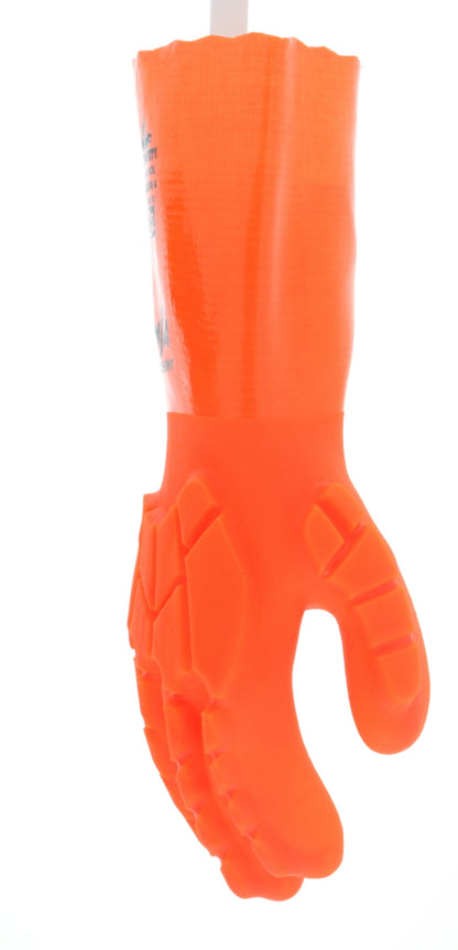 N2658HVO - Ninja® Alchemy Work Gloves - 15-Gauge Nylon Shell - Fully Double Coated with PVC - TPR Back-of-Hand Impact Protection - 14-Inch Gauntlet Cuff - Hi-Visibility Waterproof Glove with Level 2 Impact Protection