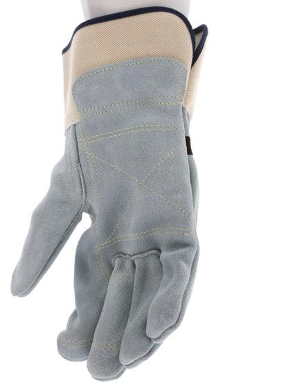 1745 - Big Jake® Series - Leather Palm Work Gloves - Inner Double Palm - Premium A+ Split Side Leather - Full Leather Back - 2.5-Inch Rubberized Safety Cuff - Elastic Strap Back - Constructed with Premium Components