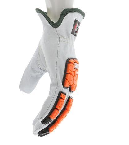 PD4971 - Predator® Mechanics Gloves - Goatskin Leather Drivers Work Gloves - Tire Tread TPR Back, Fingers, and Thumb - 360° Cut Resistant Liner - TPR Back Provides Level 2 Impact Protection