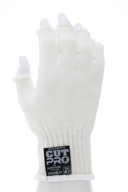 9349D - MCR Safety Survivor™ - 7 Gauge Cut Resistant Work Gloves - Light Weight, Cool and Ambidextrous - Fingerless Gloves - FDA Accepted Materials Can be used as Kitchen Cut Resistant Gloves