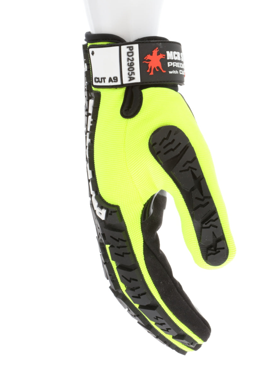 PD2905A - Predator® Mechanics Gloves - Cut Resistant Work Gloves - Made with Alycore™ - Cut and Puncture Protection - Tire Tread Pattern TPR Protects the Back of Hand - Adjustable Wrist Closure with ID Pad