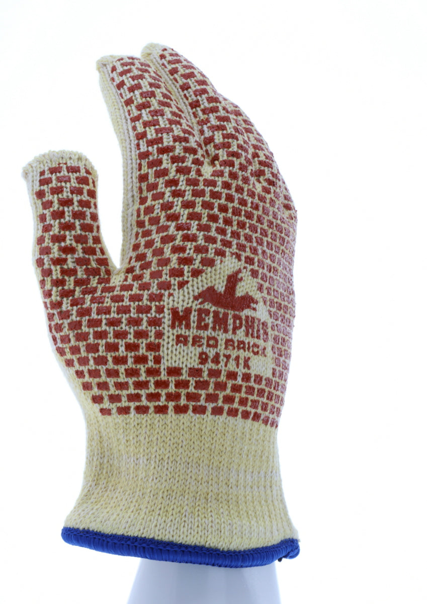 9471K - MCR Safety CutPro® - Heavyweight Kevlar® Cotton Cut-Resistant Work Gloves - 2-Sided Nitrile Blocks - Size Medium - Cut and Heat Resistant Gloves