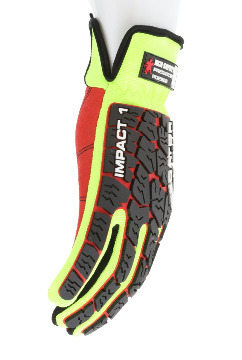 PD2906 - Predator® Mechanics Work Gloves - Textured PVC Coated Palm - Tire Tread Pattern TPR Back-of-Hand Protection - Slip-On Wrist with ID Pad - TPR Back of Provides Impact Protection