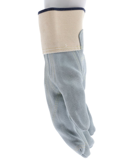 1745 - Big Jake® Series - Leather Palm Work Gloves - Inner Double Palm - Premium A+ Split Side Leather - Full Leather Back - 2.5-Inch Rubberized Safety Cuff - Elastic Strap Back - Constructed with Premium Components