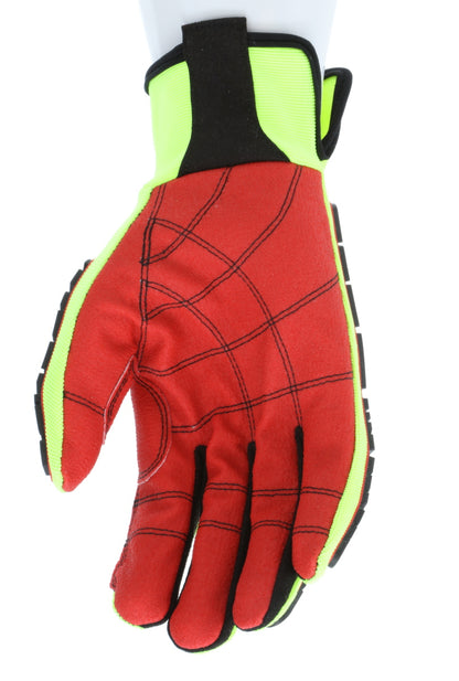 PD2906 - Predator® Mechanics Work Gloves - Textured PVC Coated Palm - Tire Tread Pattern TPR Back-of-Hand Protection - Slip-On Wrist with ID Pad - TPR Back of Provides Impact Protection