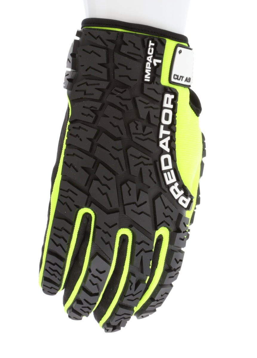 PD2905A - Predator® Mechanics Gloves - Cut Resistant Work Gloves - Made with Alycore™ - Cut and Puncture Protection - Tire Tread Pattern TPR Protects the Back of Hand - Adjustable Wrist Closure with ID Pad