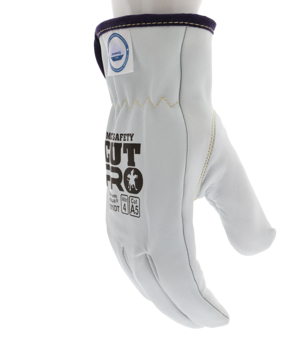 3611DT - Leather Drivers Work Gloves - Premium A Grade Grain Goatskin - Dyneema® Diamond Technology Lining - Cut Resistant Gloves - Keystone Thumb - Natural Lanolin Content Keeps Gloves and Hands Soft