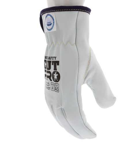 3611DT - Leather Drivers Work Gloves - Premium A Grade Grain Goatskin - Dyneema® Diamond Technology Lining - Cut Resistant Gloves - Keystone Thumb - Natural Lanolin Content Keeps Gloves and Hands Soft