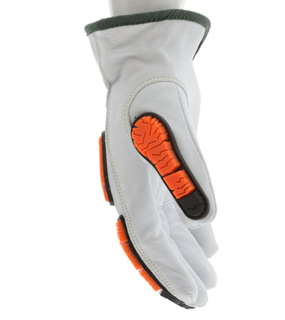 PD4971 - Predator® Mechanics Gloves - Goatskin Leather Drivers Work Gloves - Tire Tread TPR Back, Fingers, and Thumb - 360° Cut Resistant Liner - TPR Back Provides Level 2 Impact Protection