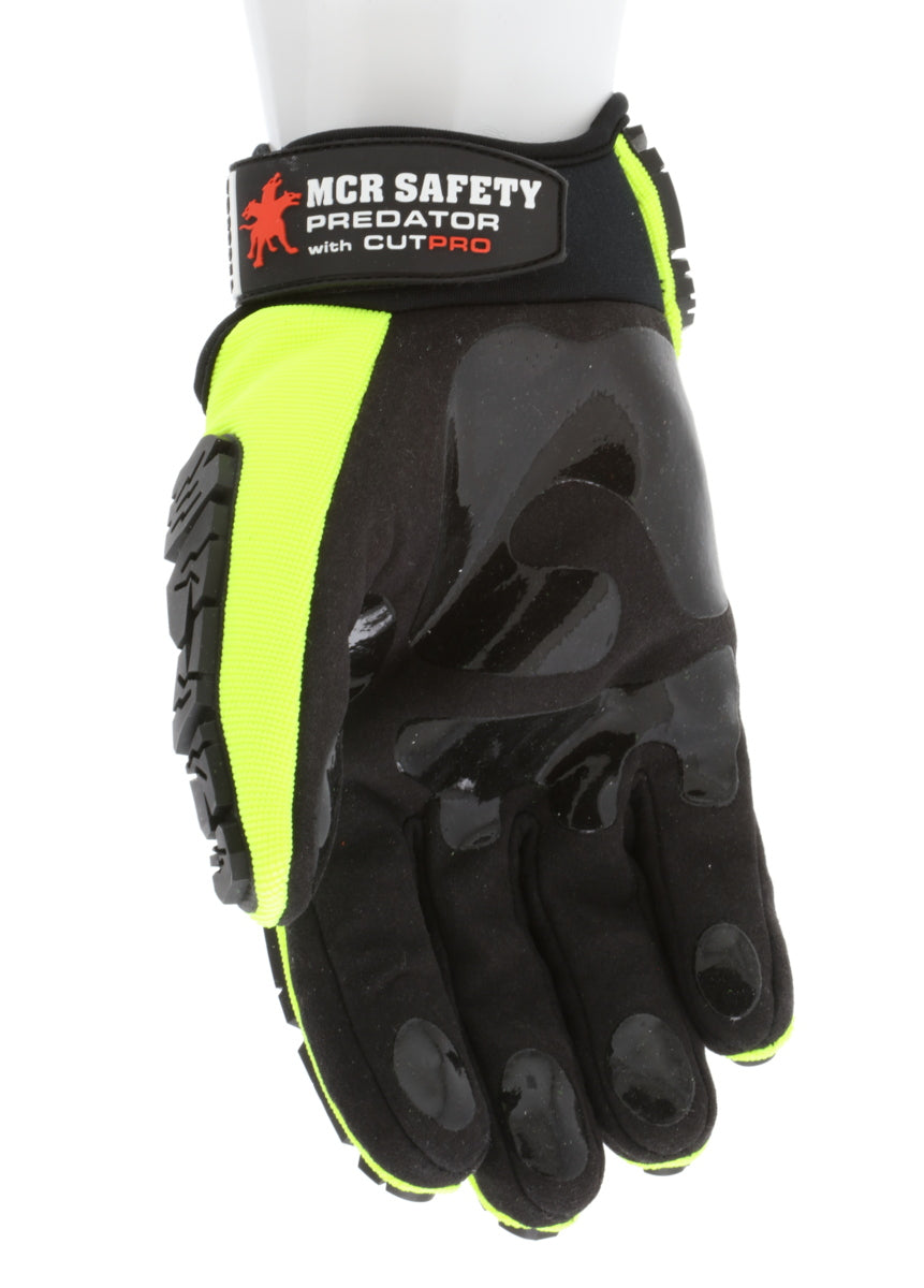PD2905A - Predator® Mechanics Gloves - Cut Resistant Work Gloves - Made with Alycore™ - Cut and Puncture Protection - Tire Tread Pattern TPR Protects the Back of Hand - Adjustable Wrist Closure with ID Pad
